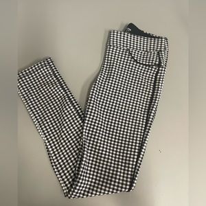 Black and white checkered stretch dress pants size small